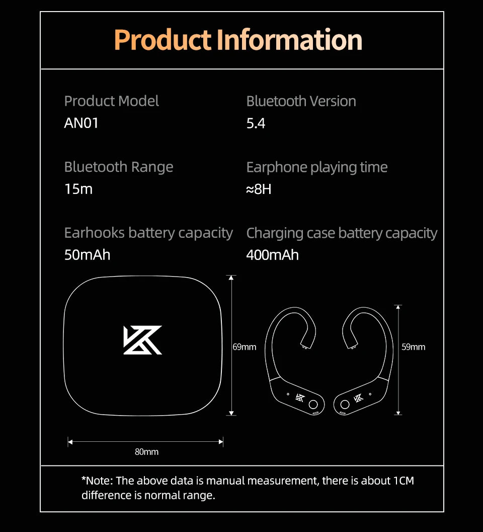 KZ AN01 Bluetooth 5.4 Ear Hook Adapter