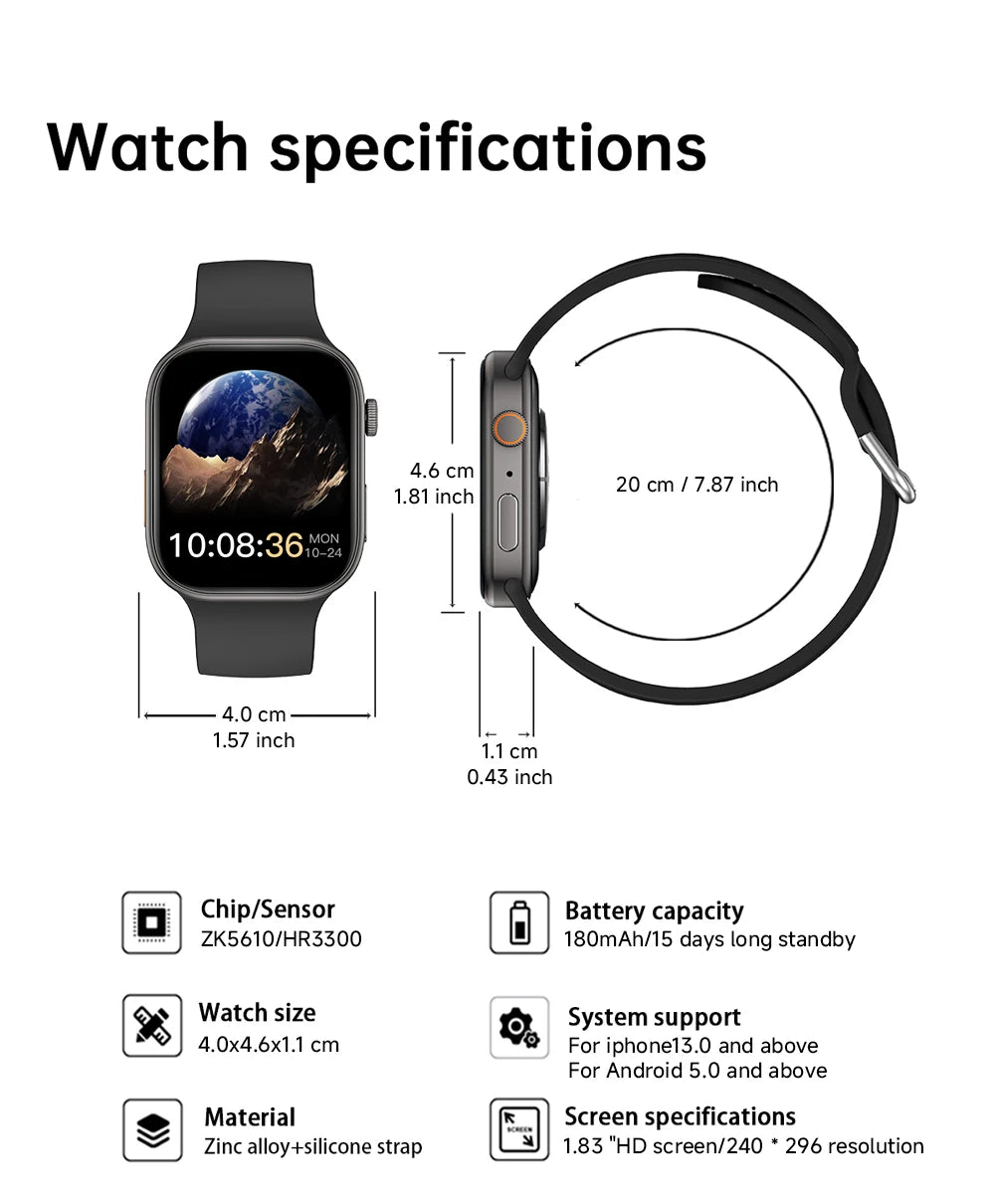 1.83" HD Bluetooth Calling Smartwatch