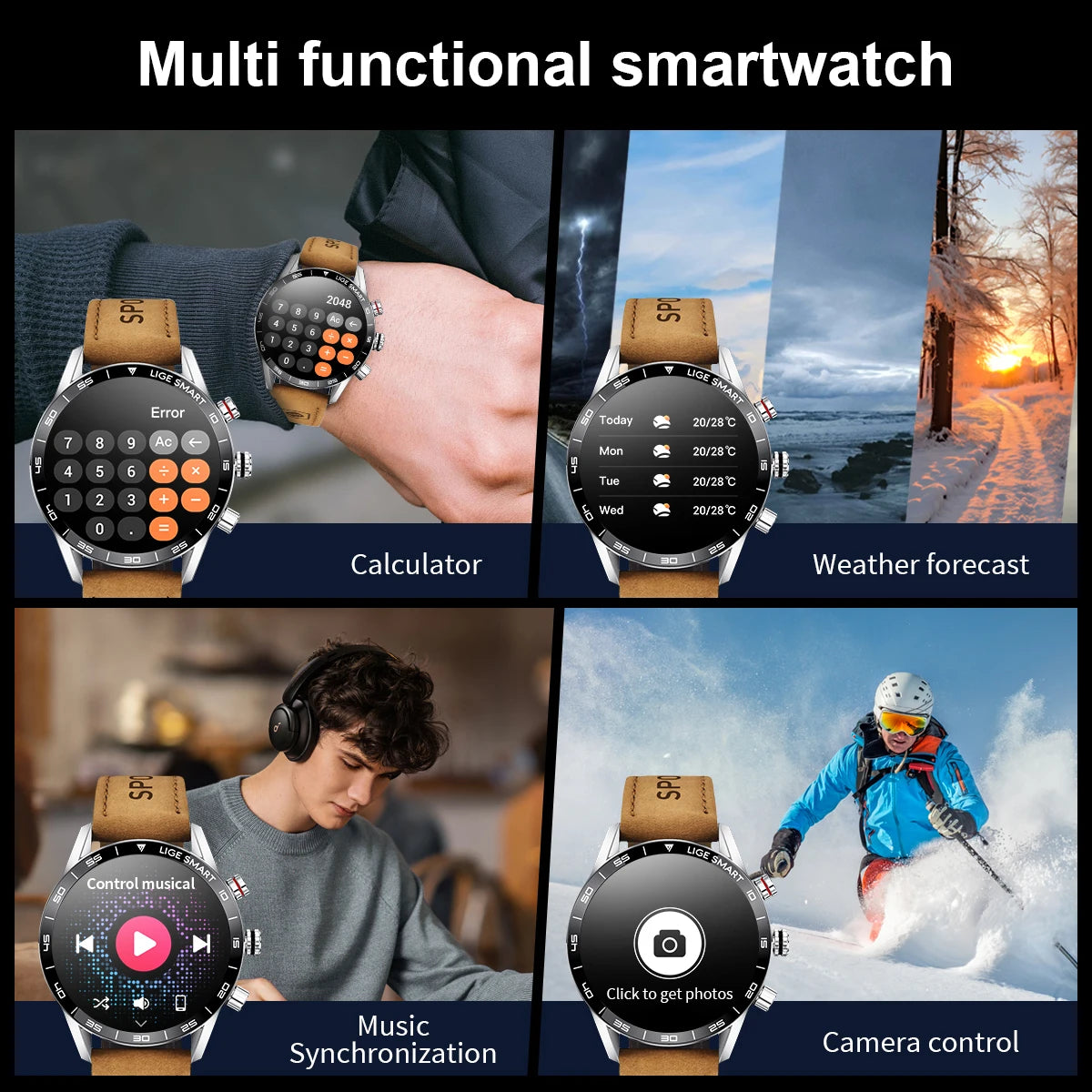 Rugged GPS AMOLED Bluetooth Smartwatch