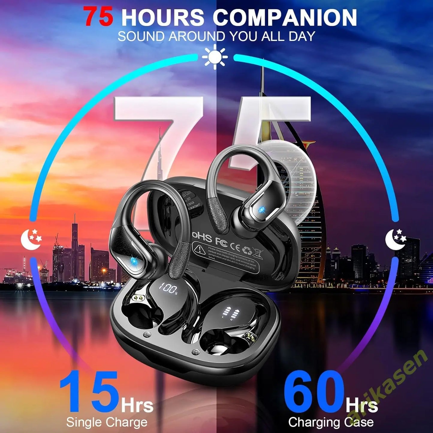 Bluetooth 5.3 ENC Waterproof Sports Earphones