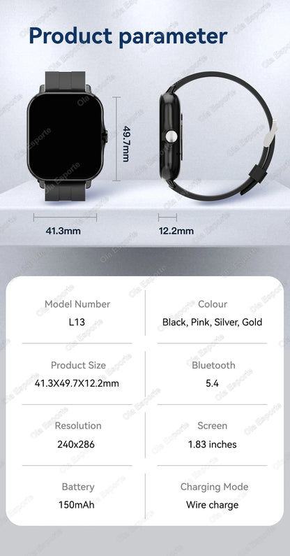 1.83" Bluetooth Calling Health Smartwatch