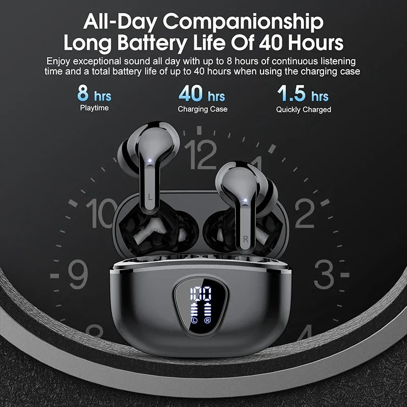 UYUXIO BT5.4 ENC Wireless LED Earbuds