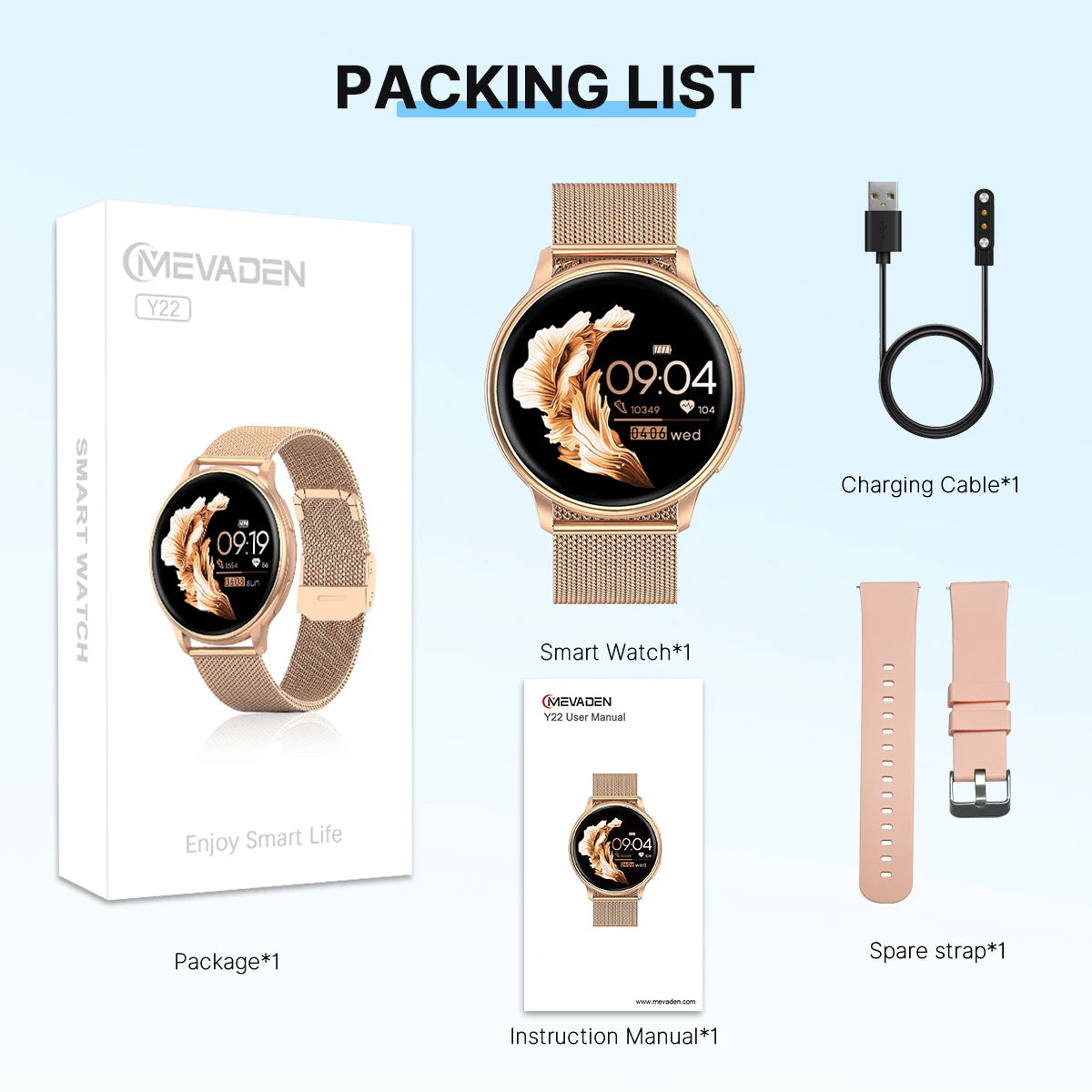 Y22 Bluetooth Calling Fitness Smartwatch