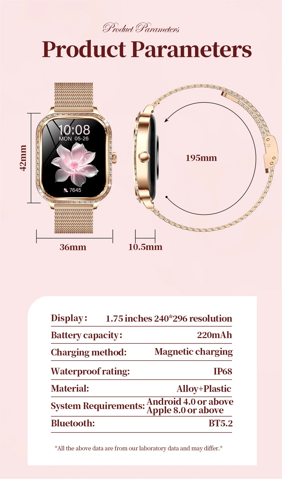 Luxury Bluetooth Calling Women's Smartwatch