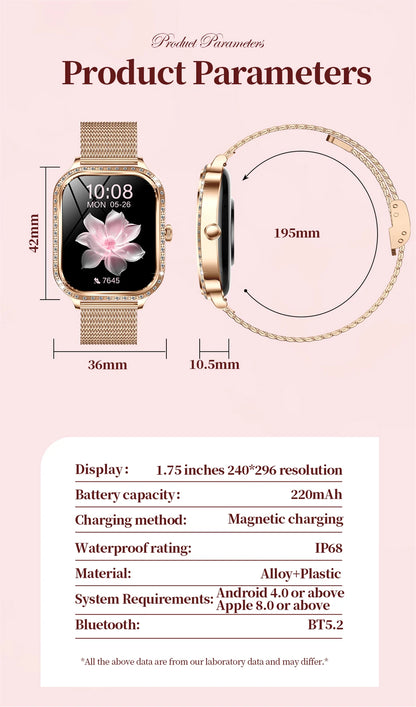 Luxury Bluetooth Calling Women's Smartwatch