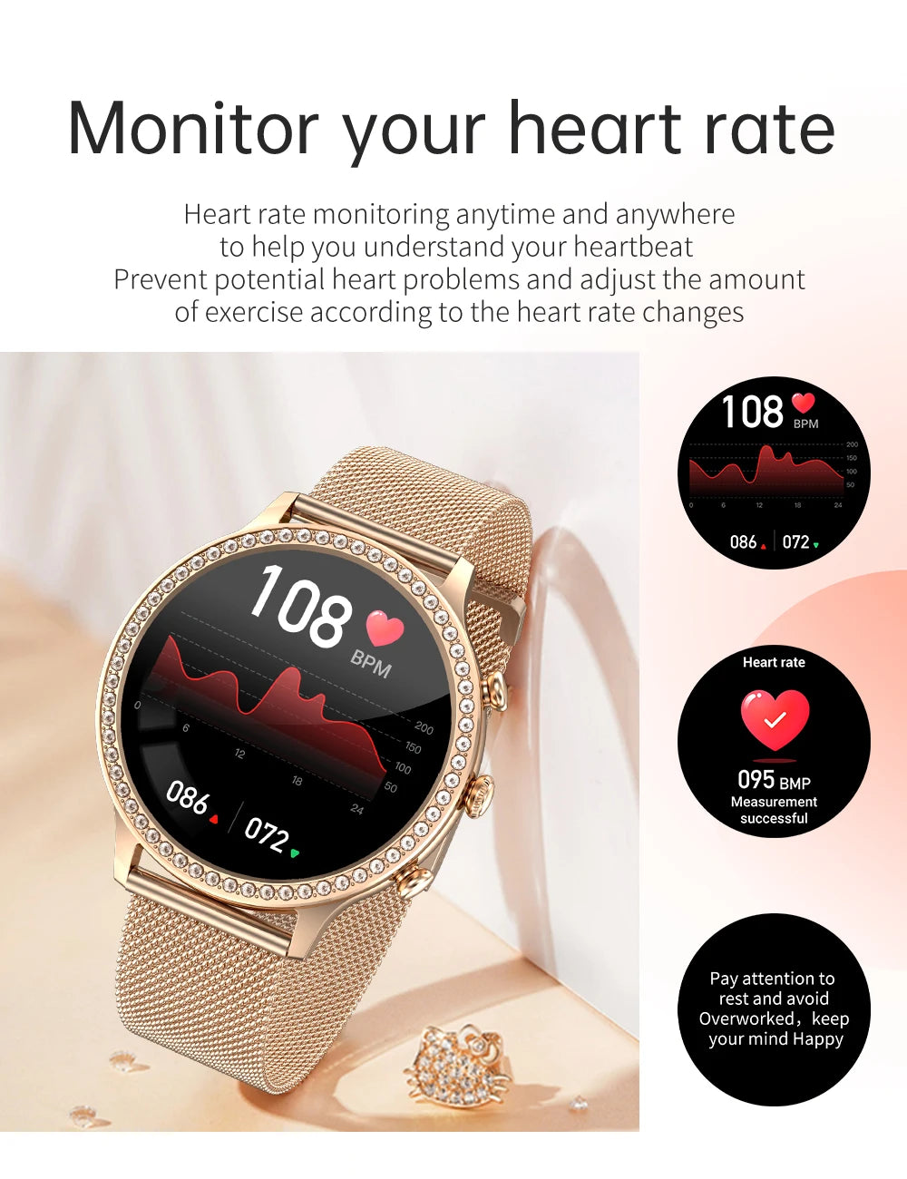 Ladies' Bluetooth Calling Smartwatch with Double Strap