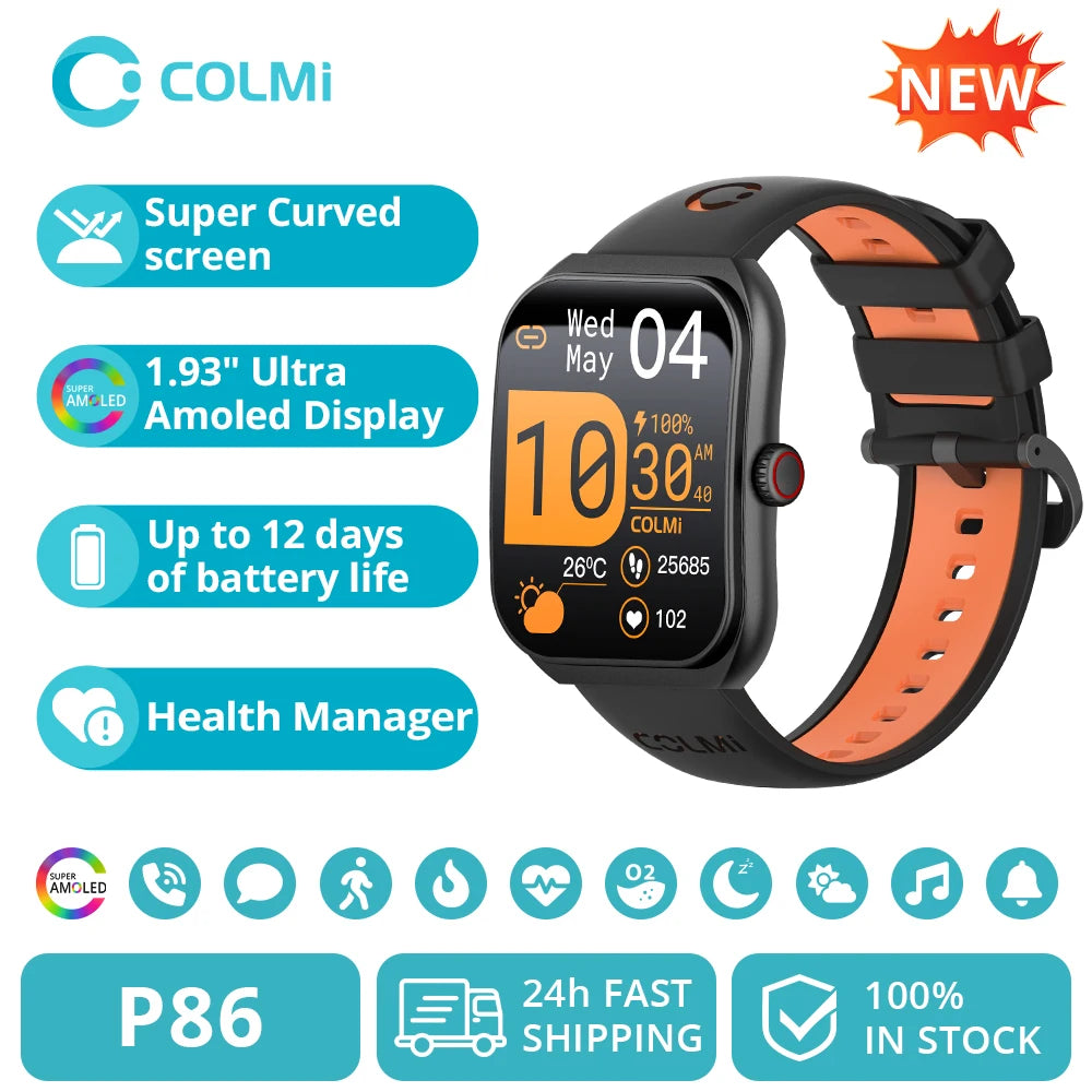 P86 AMOLED Bluetooth Calling Smartwatch