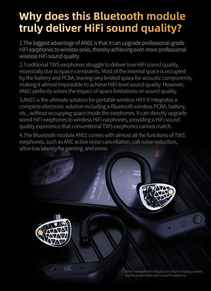 KZ AN01 Bluetooth 5.4 Ear Hook Adapter
