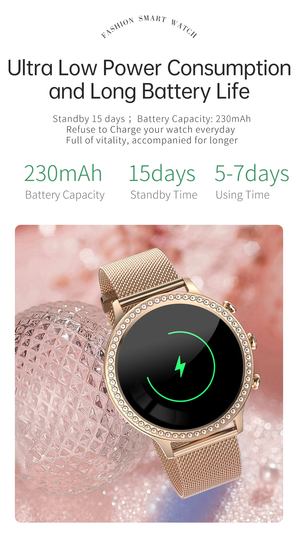 Ladies' Bluetooth Calling Smartwatch with Double Strap