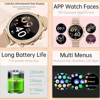 Ladies' Bluetooth Calling Smartwatch with Double Strap