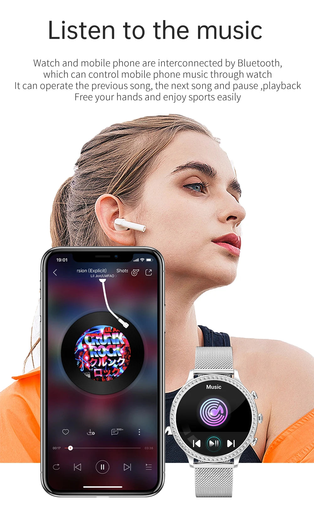 Ladies' Bluetooth Calling Smartwatch with Double Strap