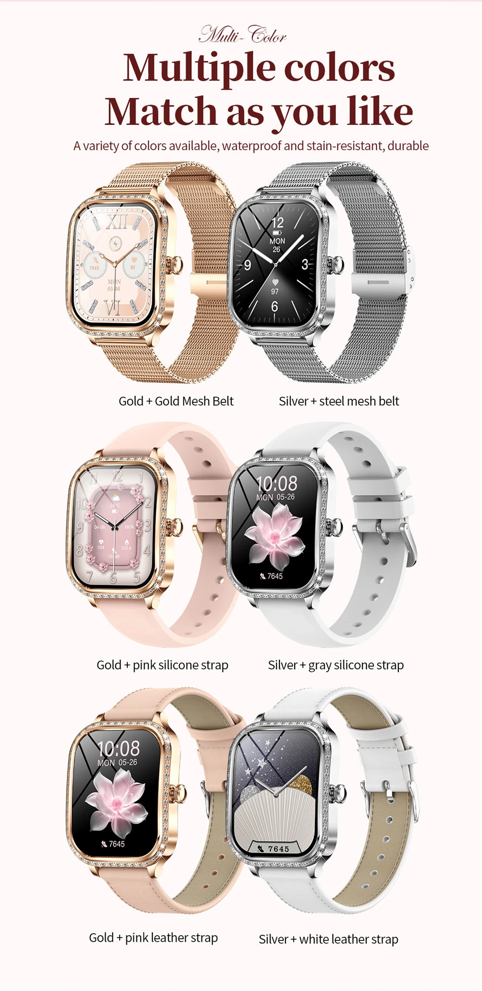 Luxury Bluetooth Calling Women's Smartwatch