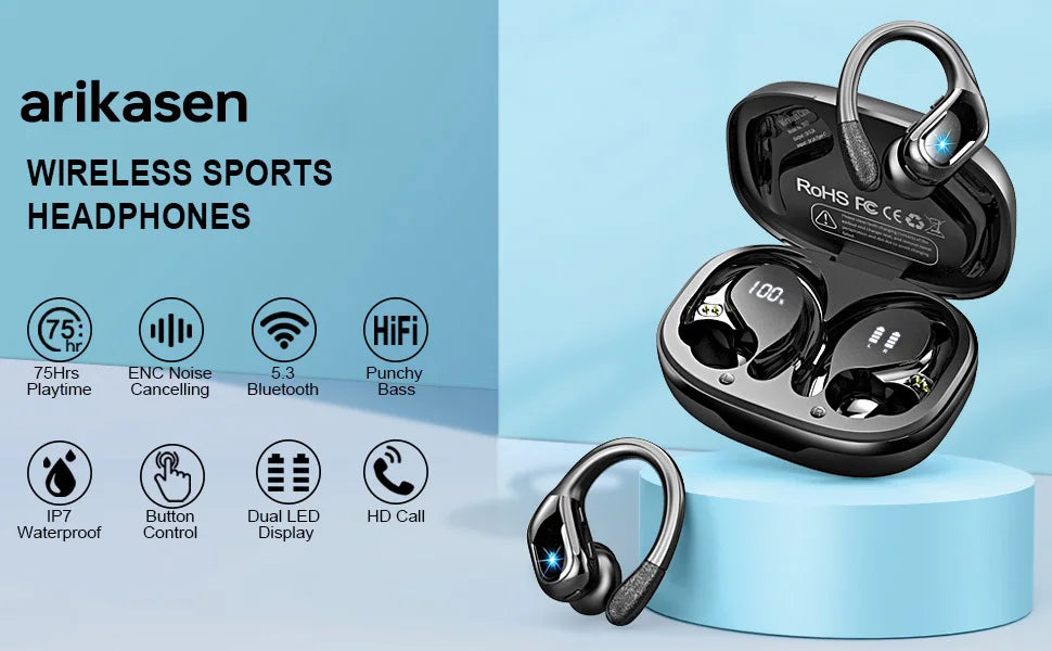 Bluetooth 5.3 ENC Waterproof Sports Earphones