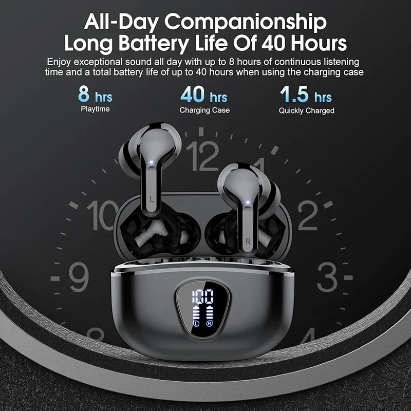 UYUXIO BT5.4 ENC Wireless LED Earbuds