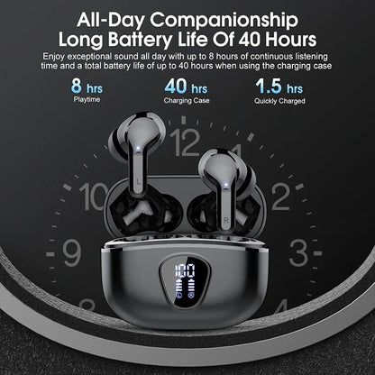 UYUXIO BT5.4 ENC Wireless LED Earbuds