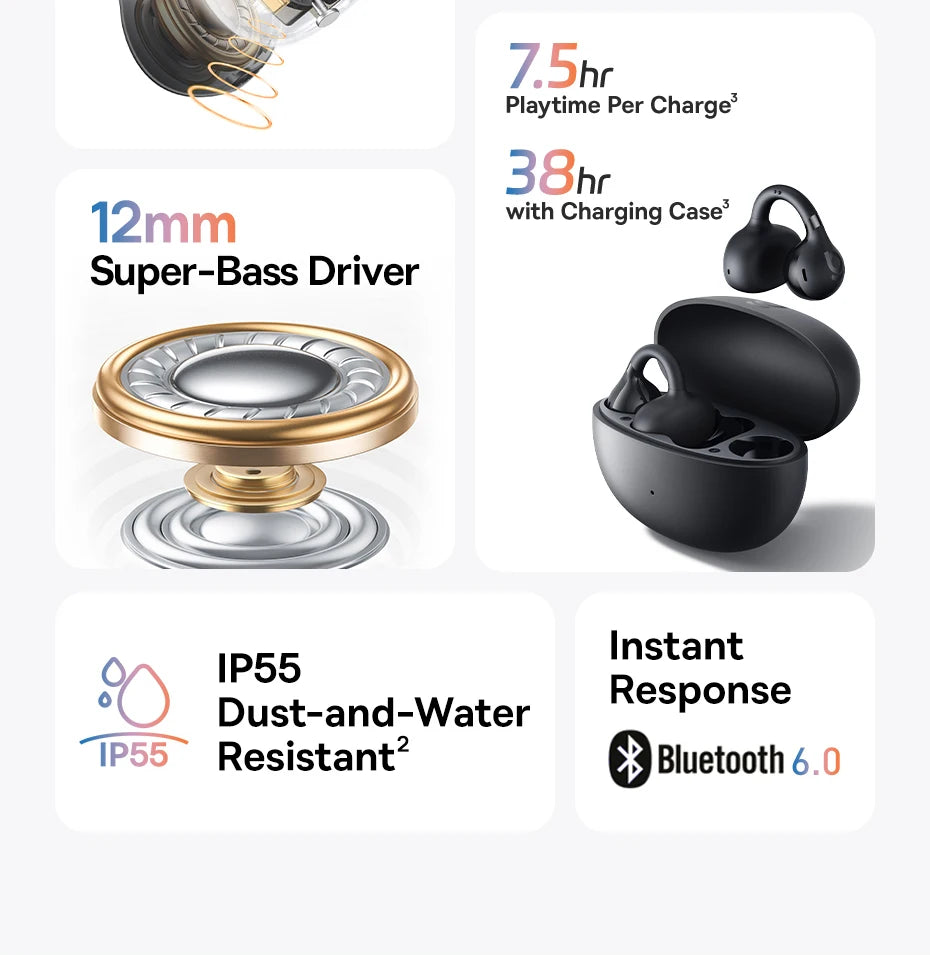 Baseus BC1 Open-Ear Bluetooth Clip Earbuds