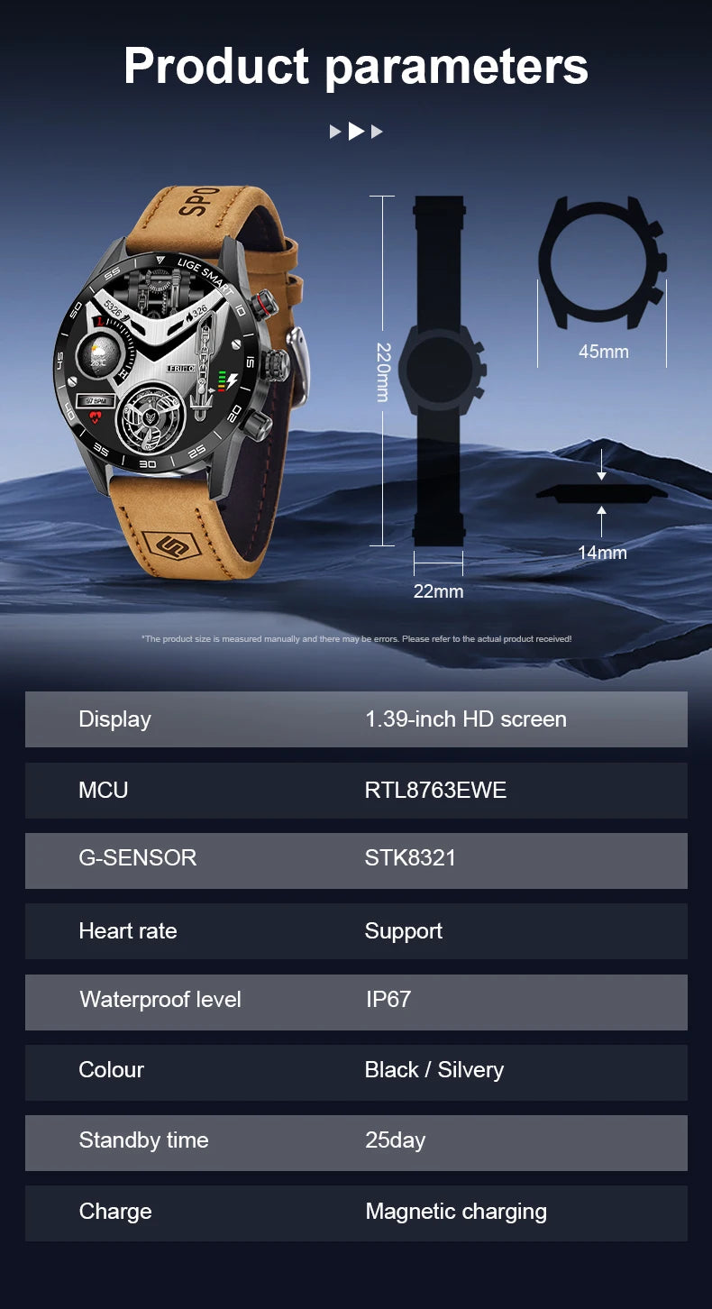 Rugged GPS AMOLED Bluetooth Smartwatch