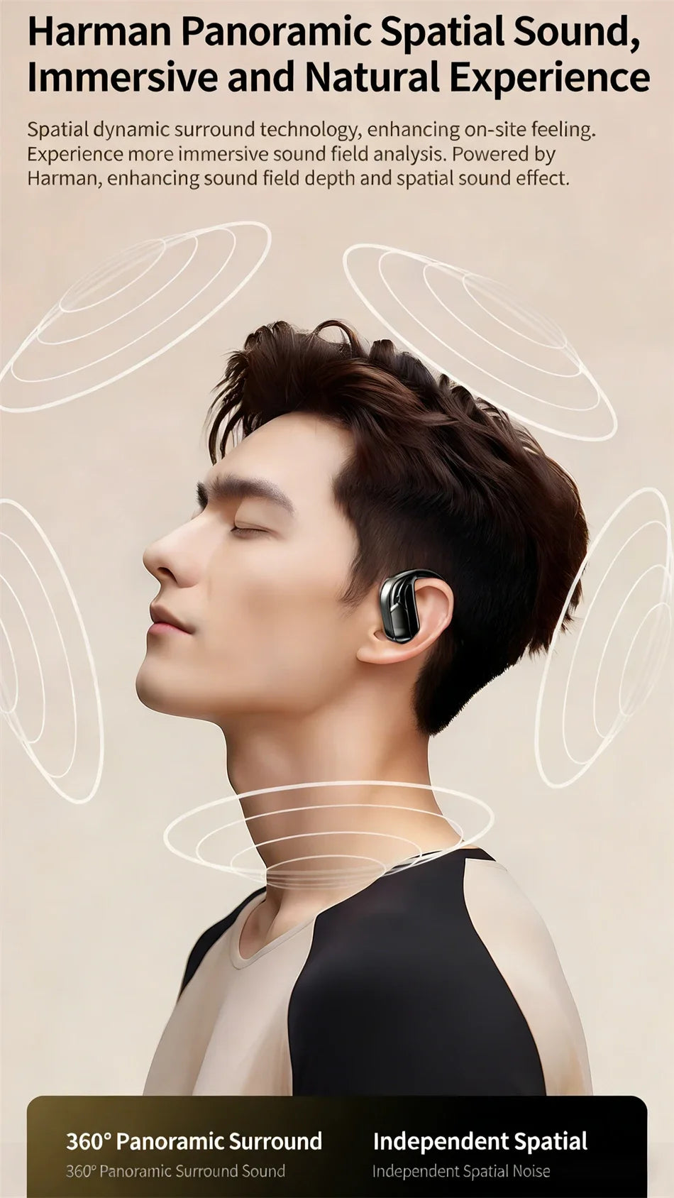Bluetooth 5.4 Sports Wireless Earhook Headphones