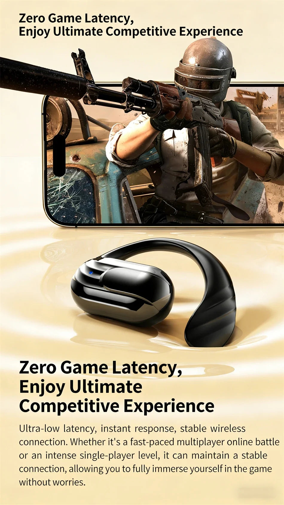 Bluetooth 5.4 Sports Wireless Earhook Headphones