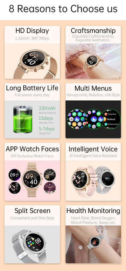 Ladies' Bluetooth Calling Smartwatch with Double Strap