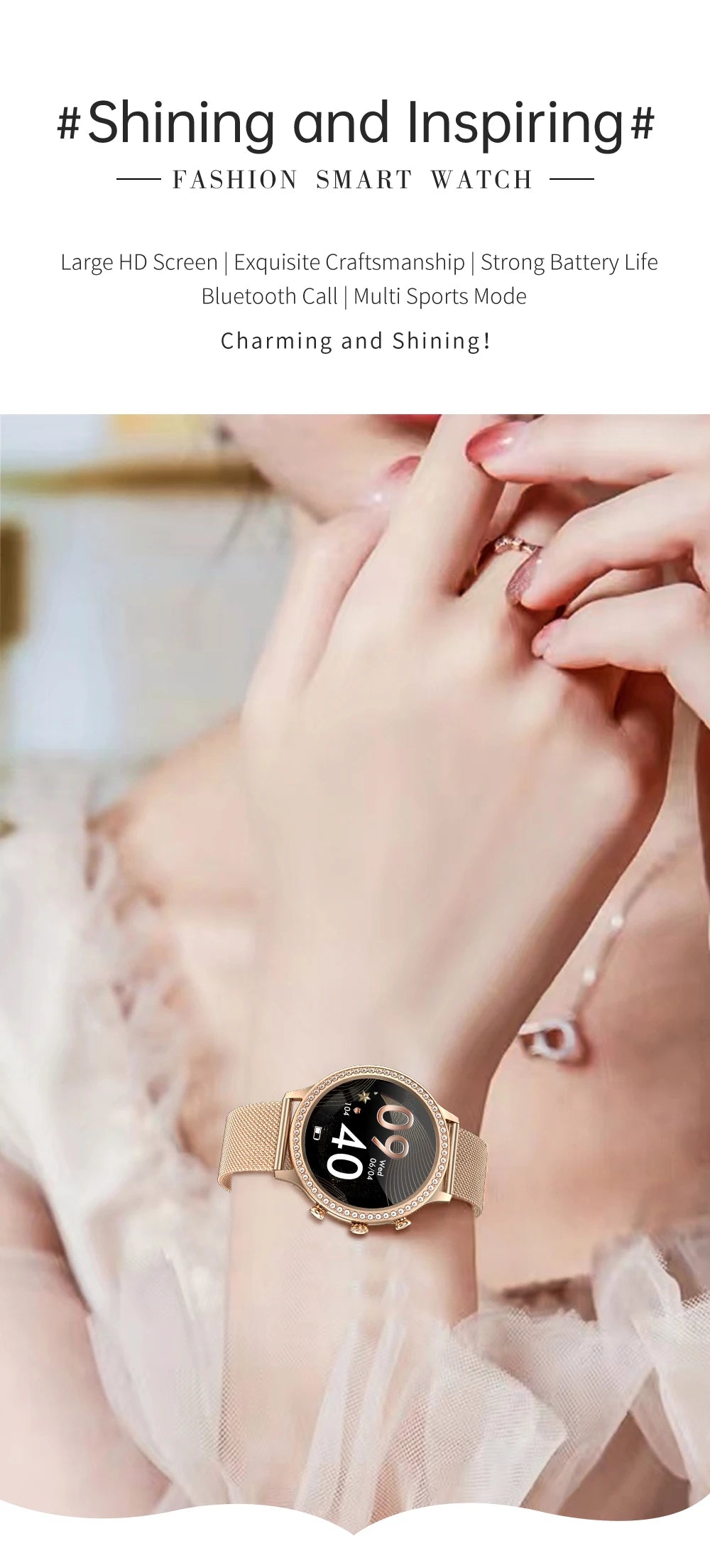 Ladies' Bluetooth Calling Smartwatch with Double Strap