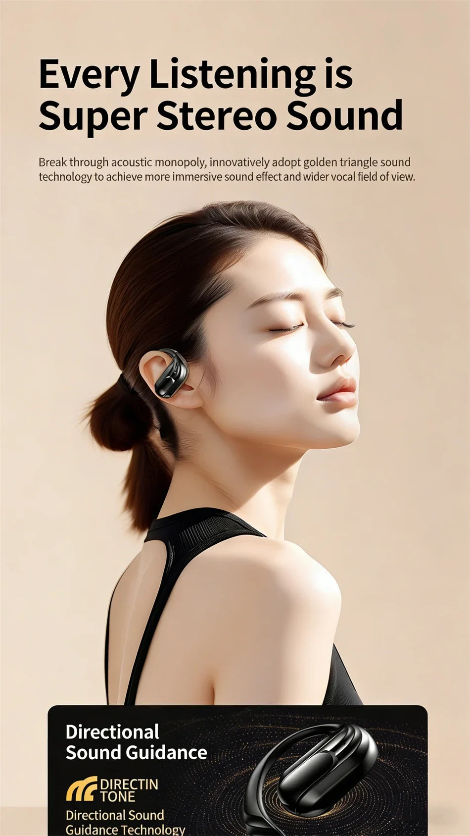 Bluetooth 5.4 Sports Wireless Earhook Headphones
