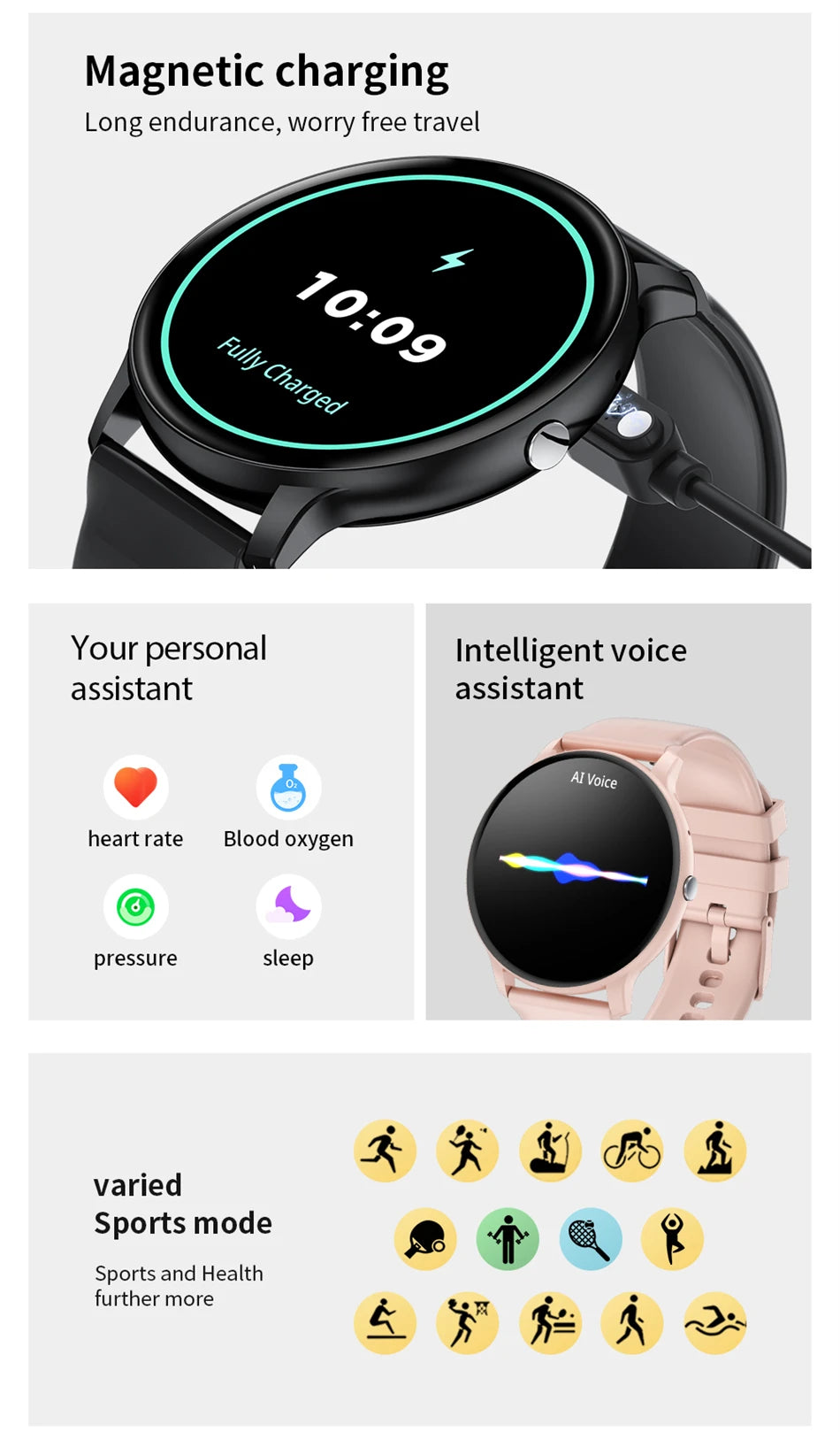 Women's Bluetooth Calling Fitness Smartwatch